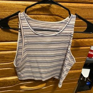 Cropped ribbed tank